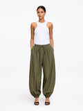 Balloon Cotton Trousers - Green