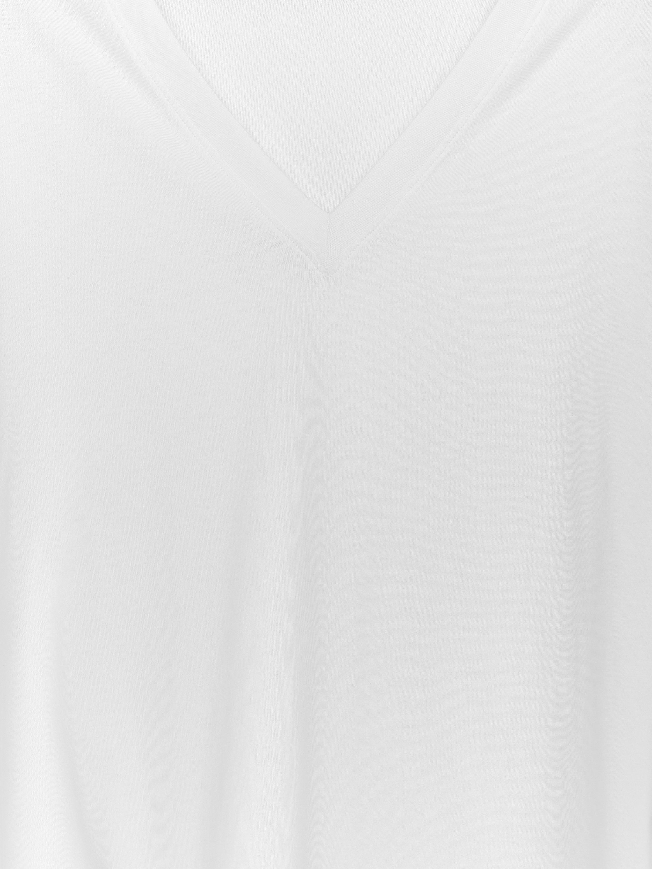 Relaxed V-Neck T-Shirt - White - Image 2