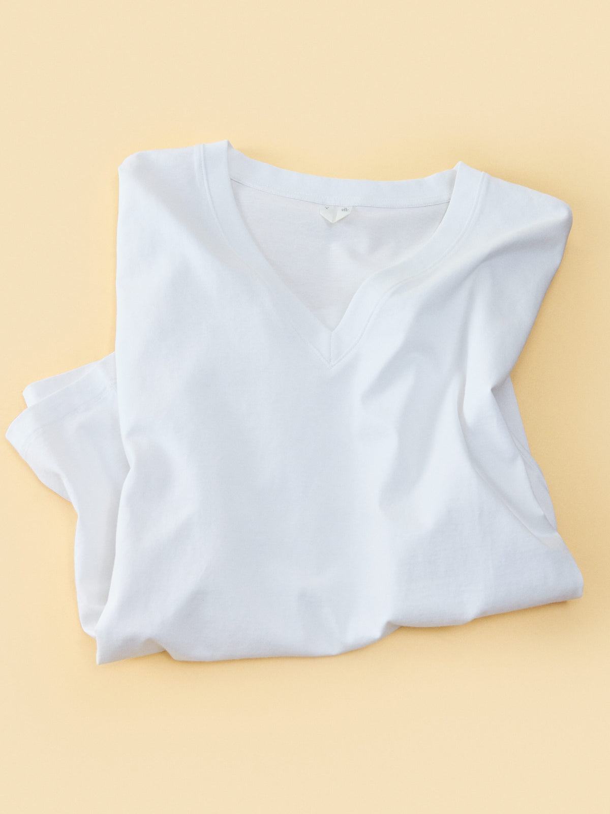 Relaxed V-Neck T-Shirt - White - Image 7