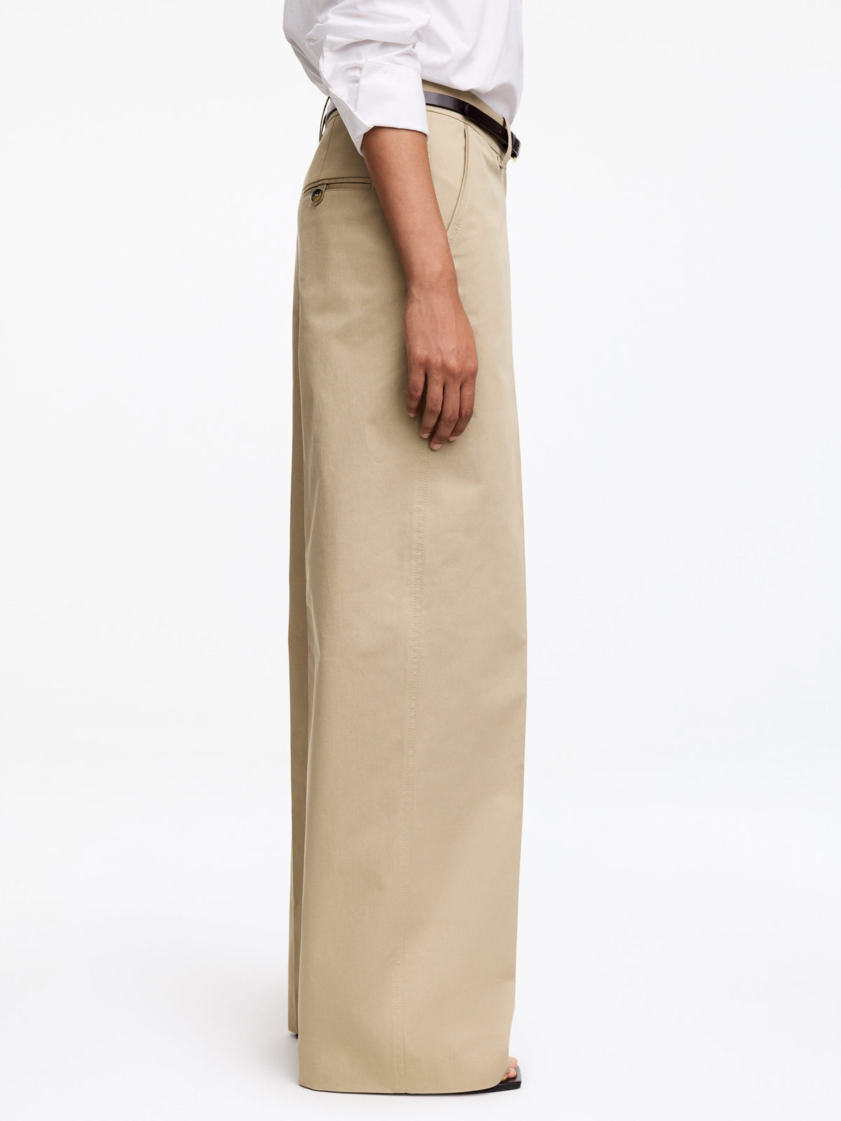 Low-Waist Chino Trousers - Beige - Image 5