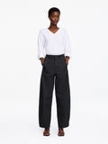 Barrel-Leg Trousers - Black