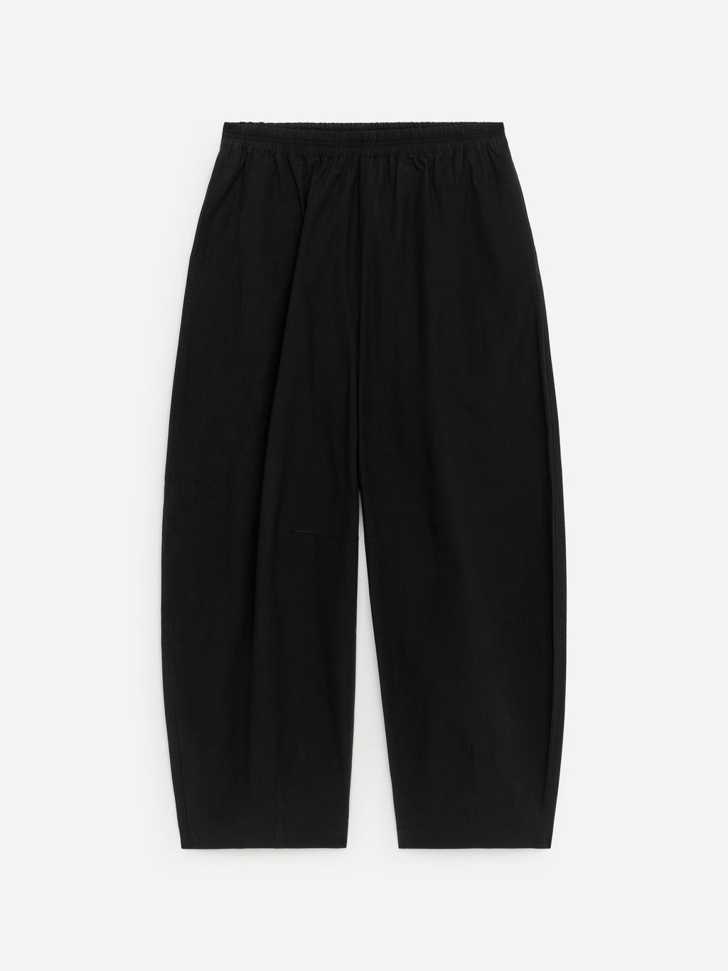 Barrel-Leg Cotton Trousers - Black - Image 5