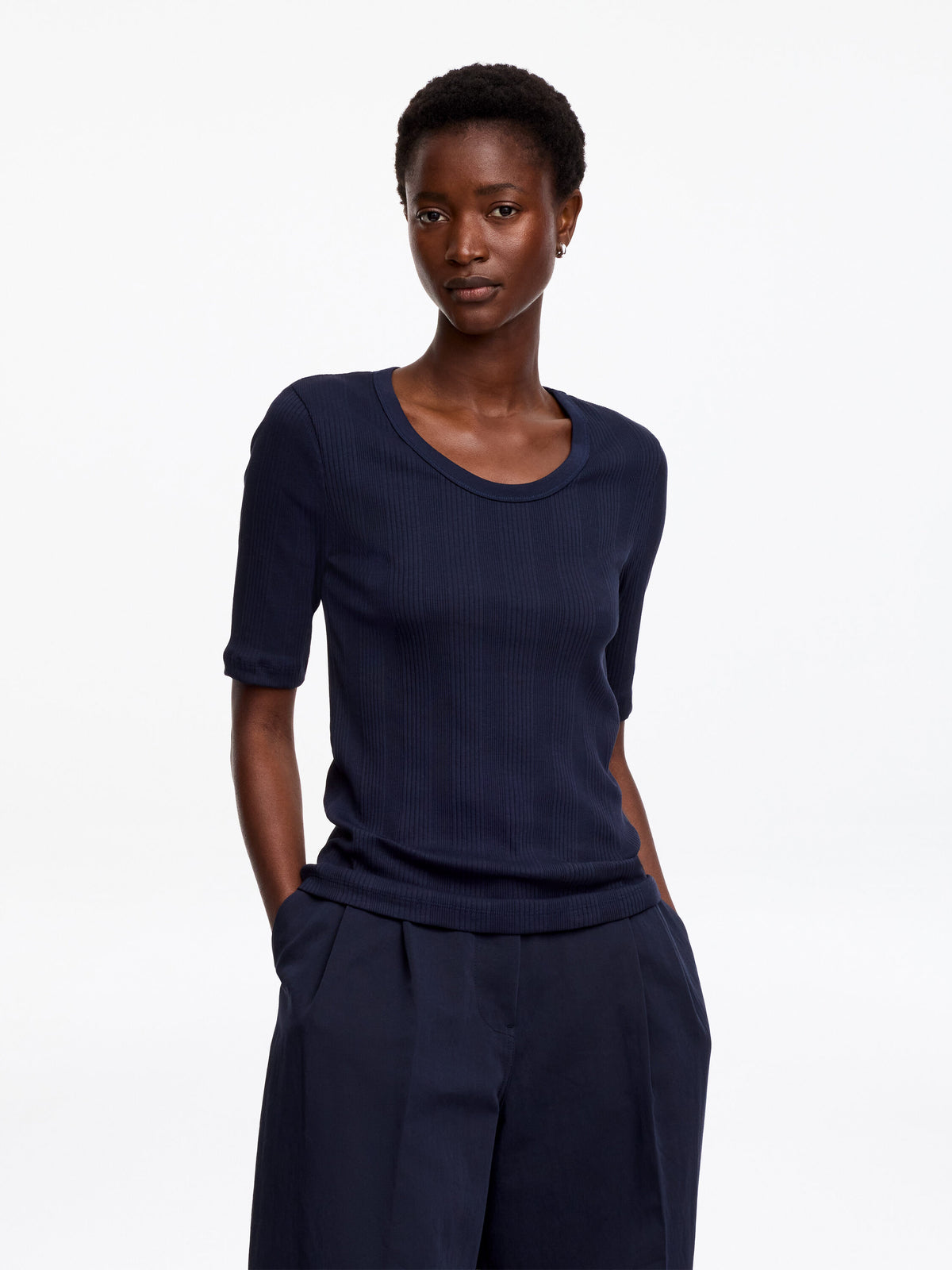 Rib T-shirt - Blue
