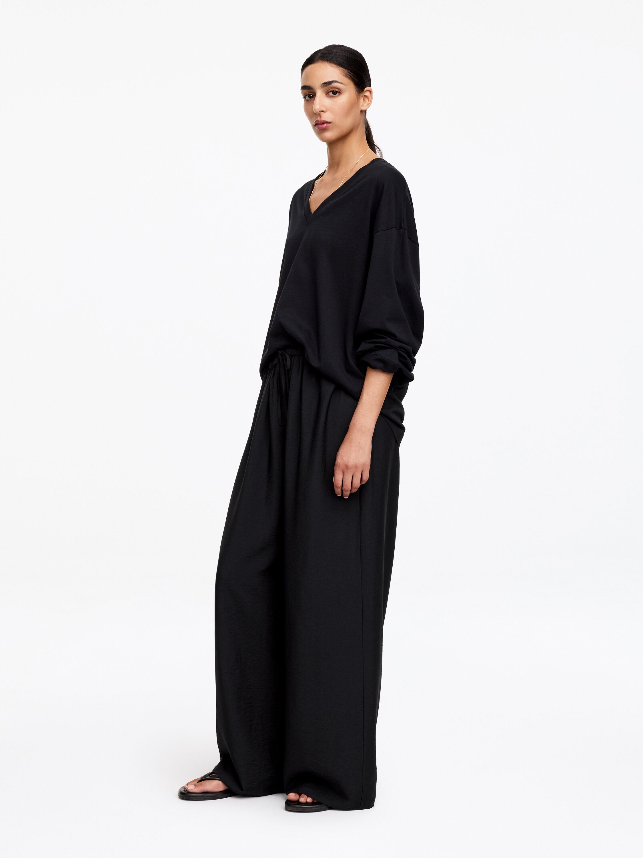 Wide Trousers - Black - Image 3