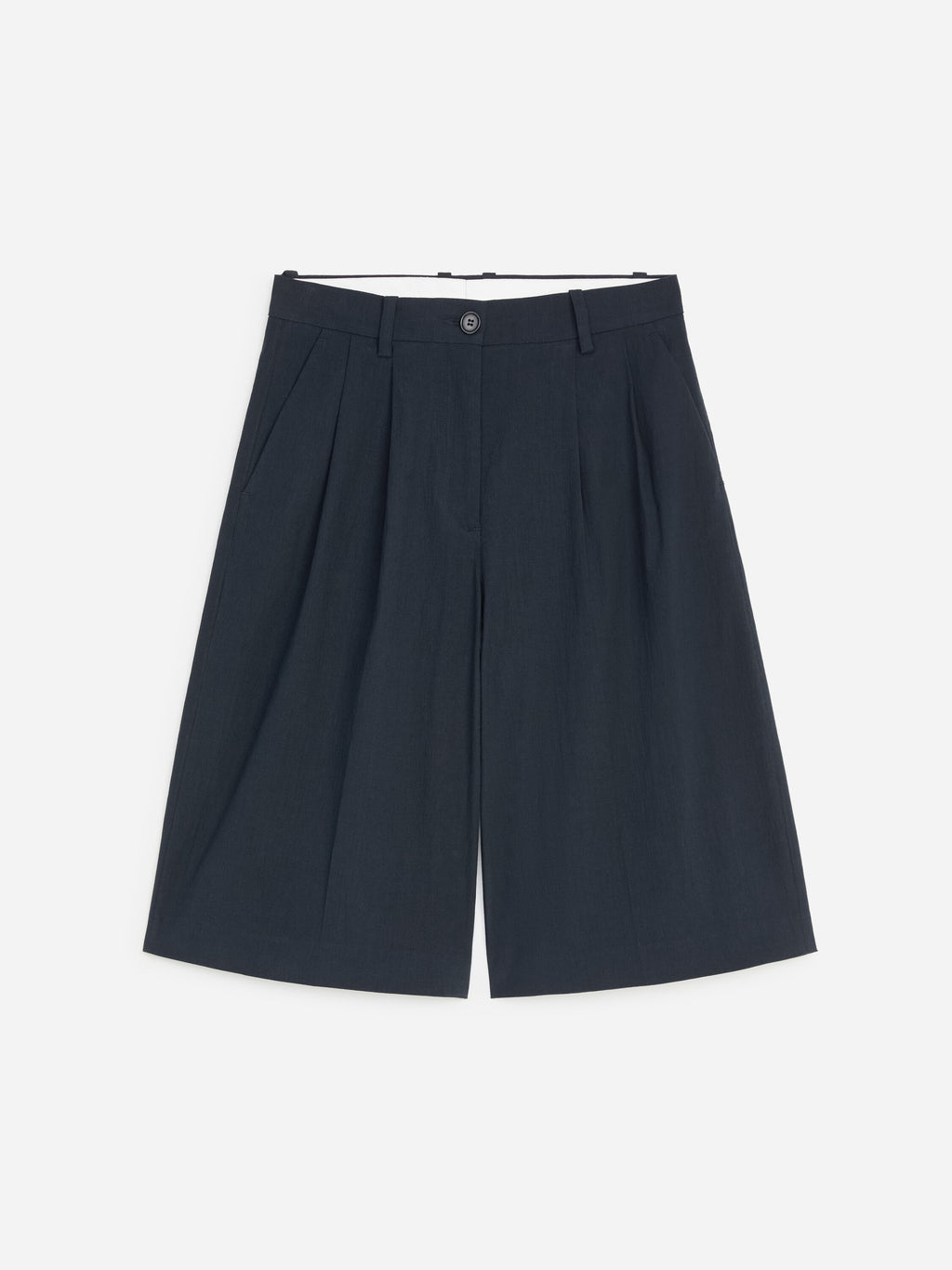 Tailored Wide-Leg Shorts - Blue - Image 5