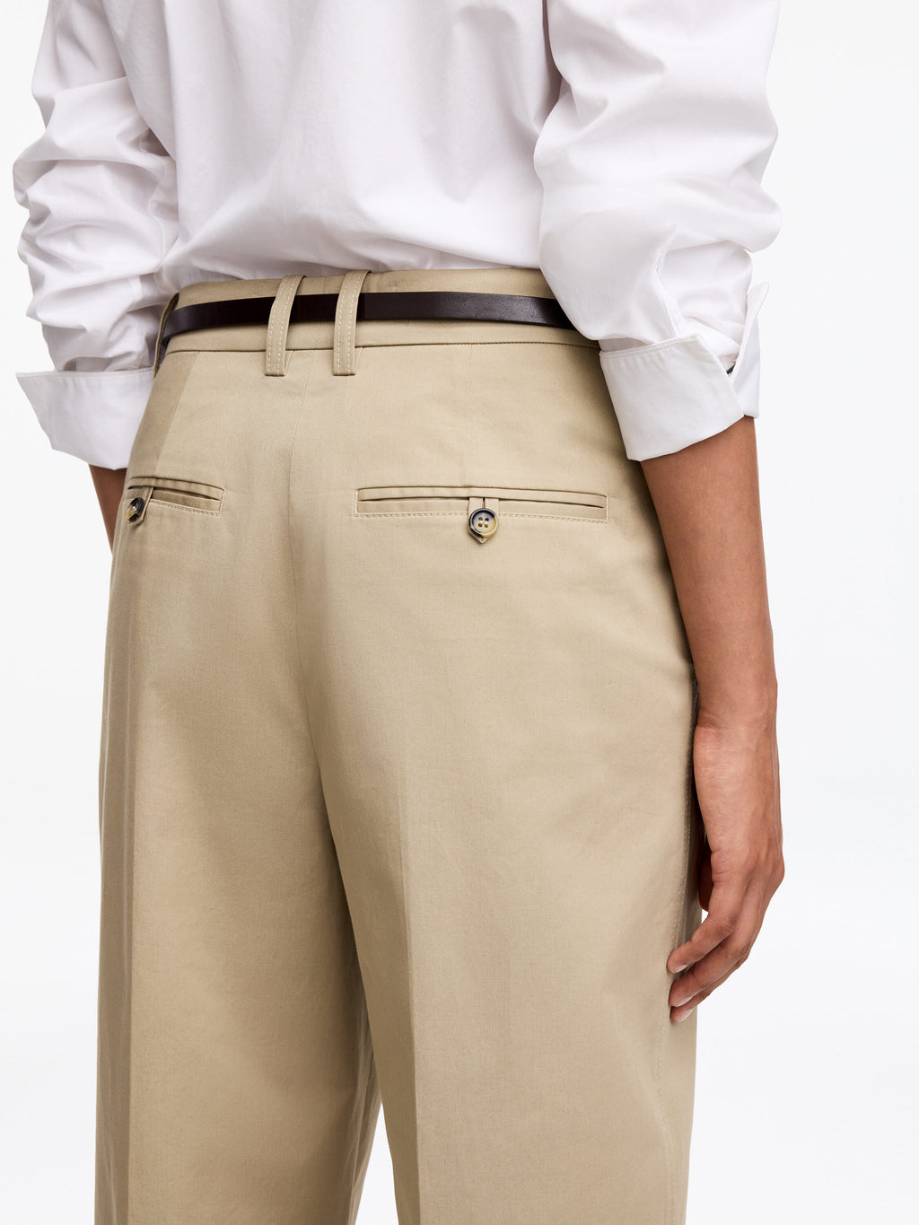 Low-Waist Chino Trousers - Beige - Image 2