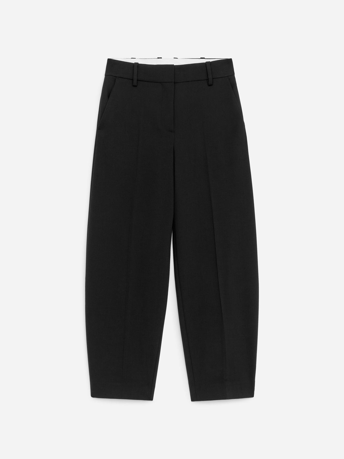 Zip-Detail Barrel-Leg Trousers - Black - Image 5