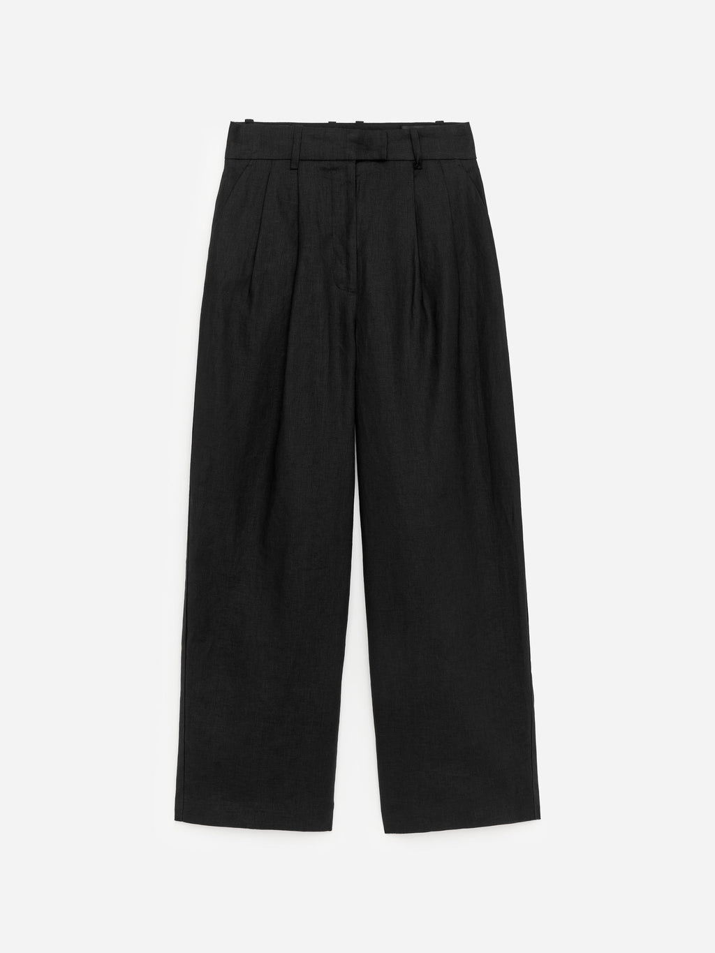 Tailored Linen Trousers - Black - Image 5