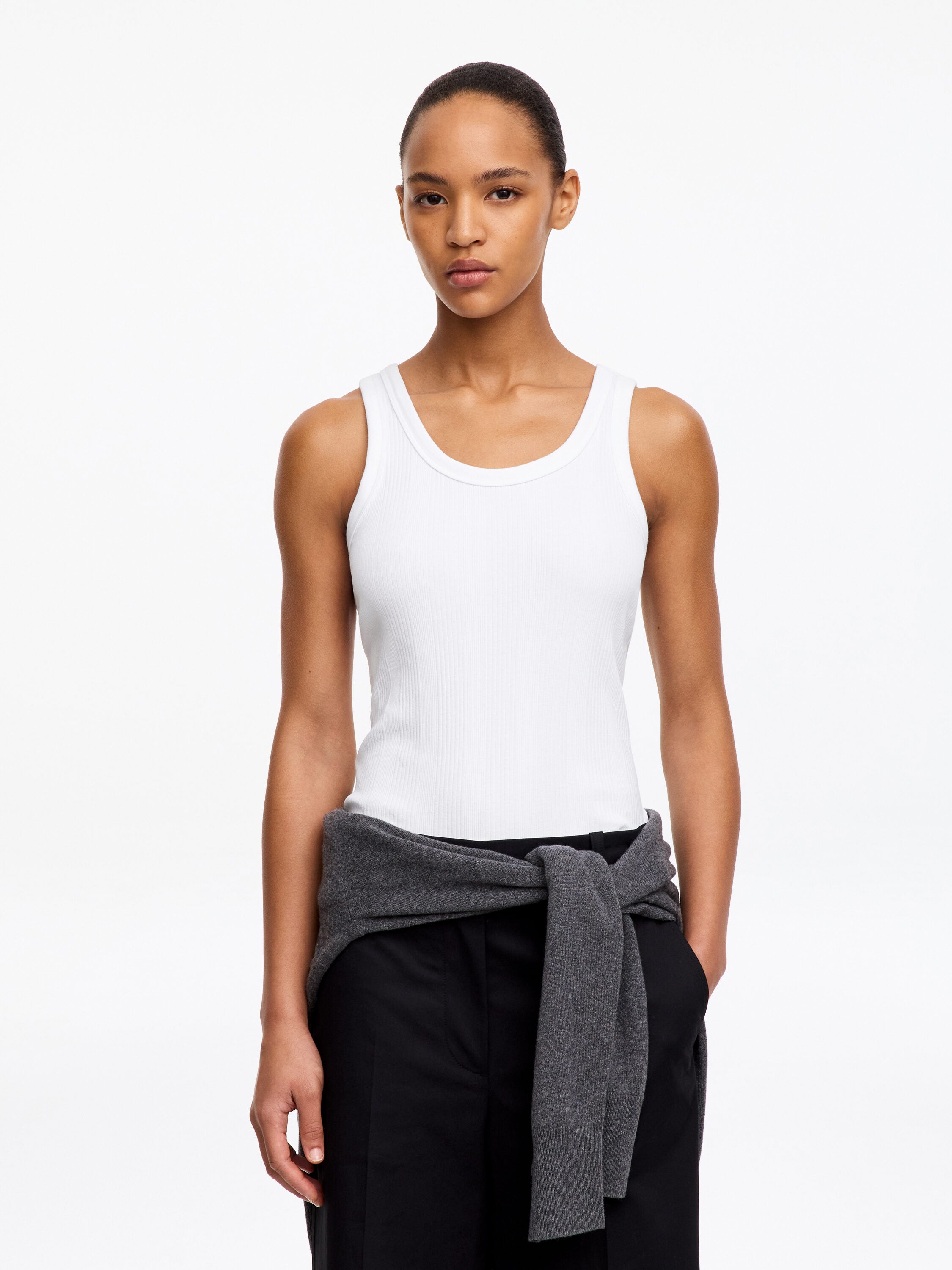 Rib Tank Top - White