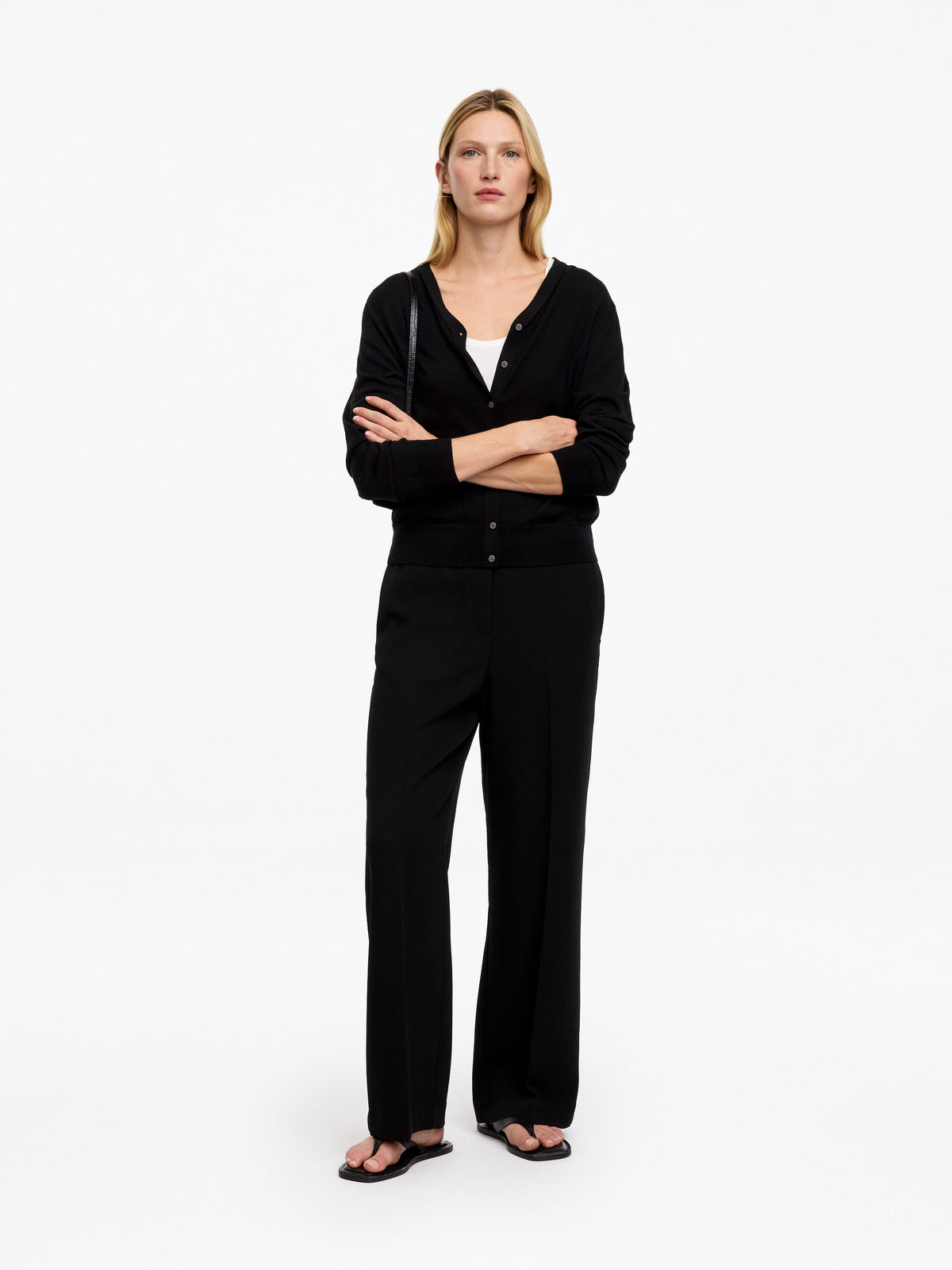 Cropped Trousers - Black