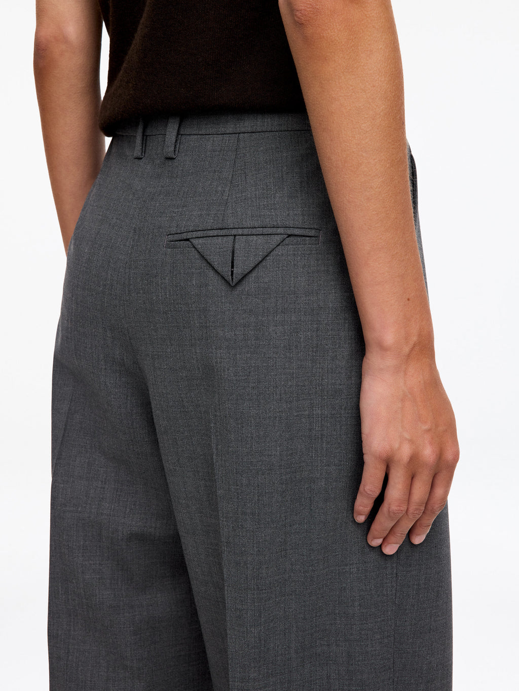 Pleated Wool-blend Trousers - Grey - Image 5