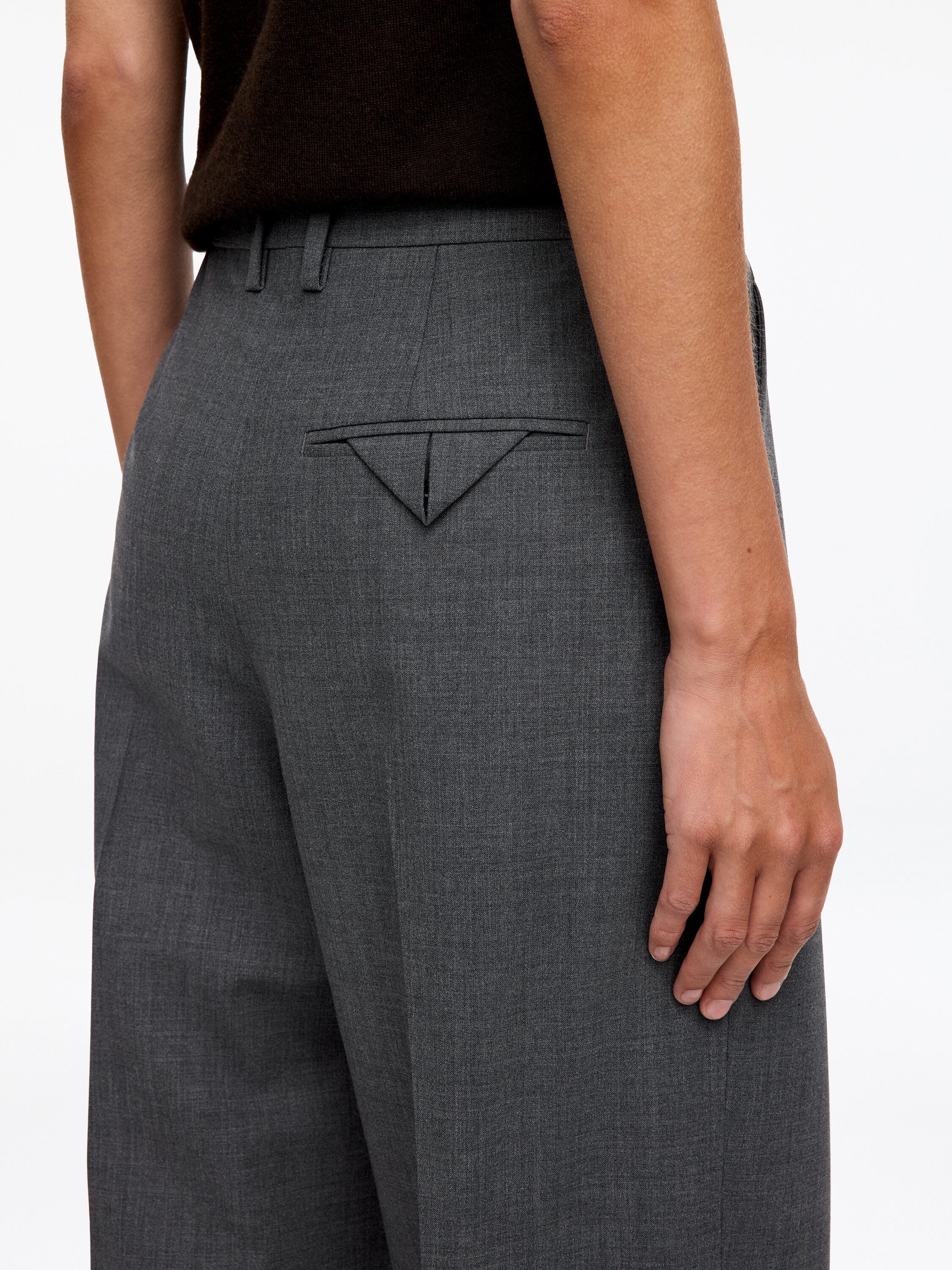 Pleated Wool-blend Trousers - Grey - Image 5