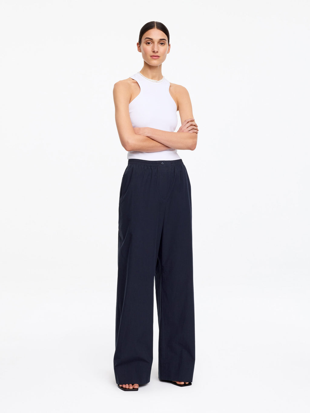 Relaxed Cotton Trousers - Blue