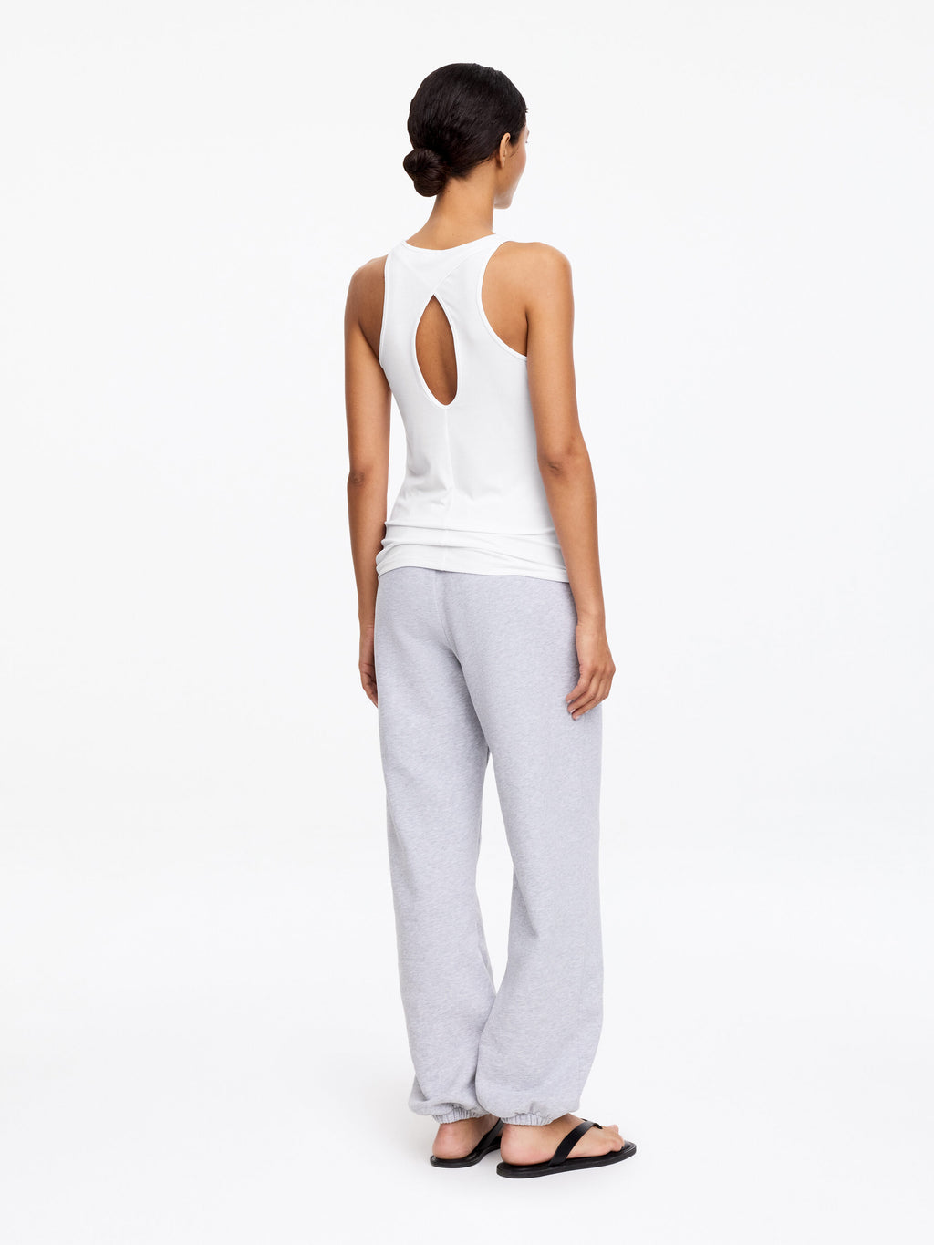 Ribbed Tank Top - White - Image 3