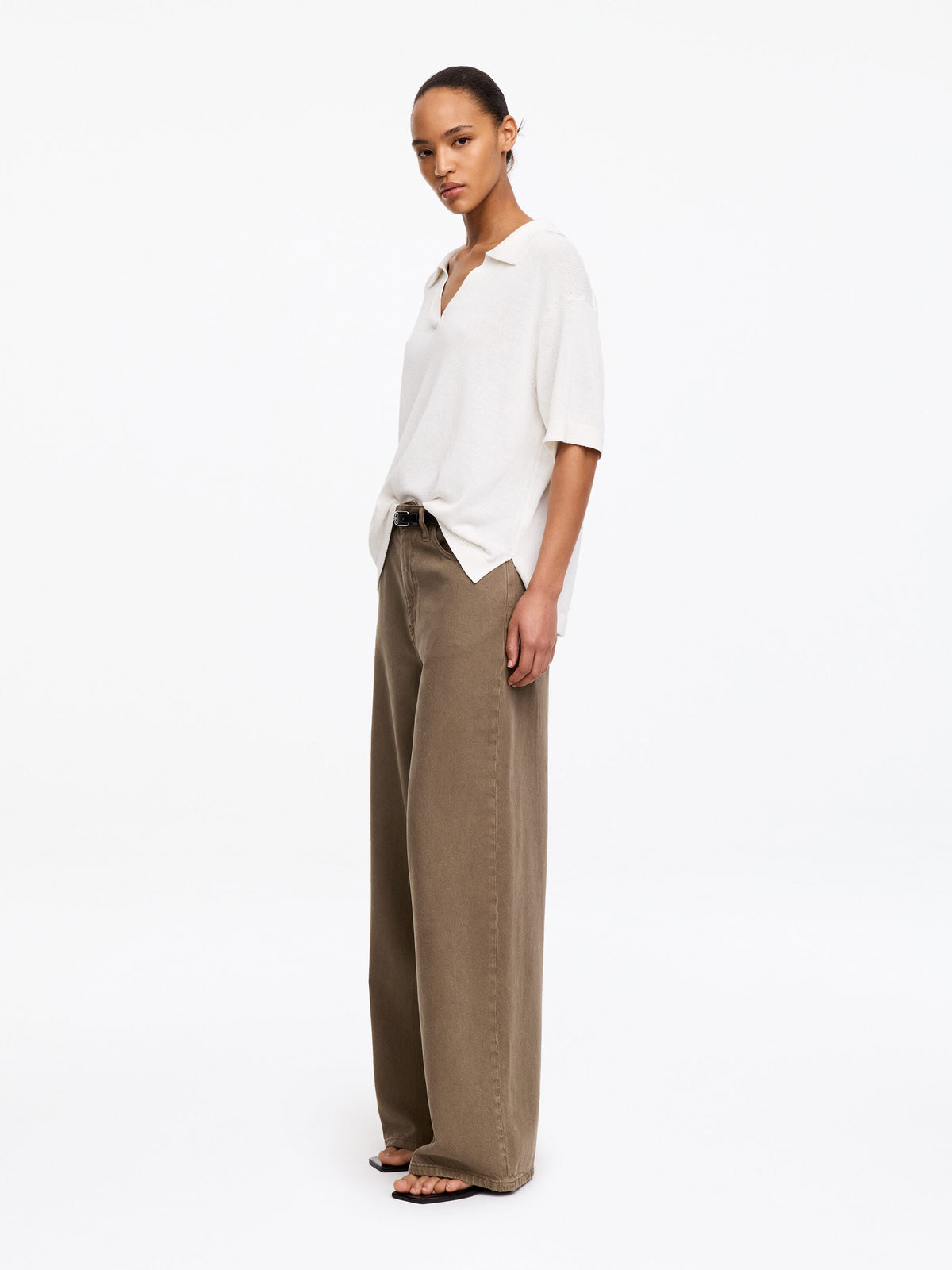Wide Trousers - Brown - Image 3