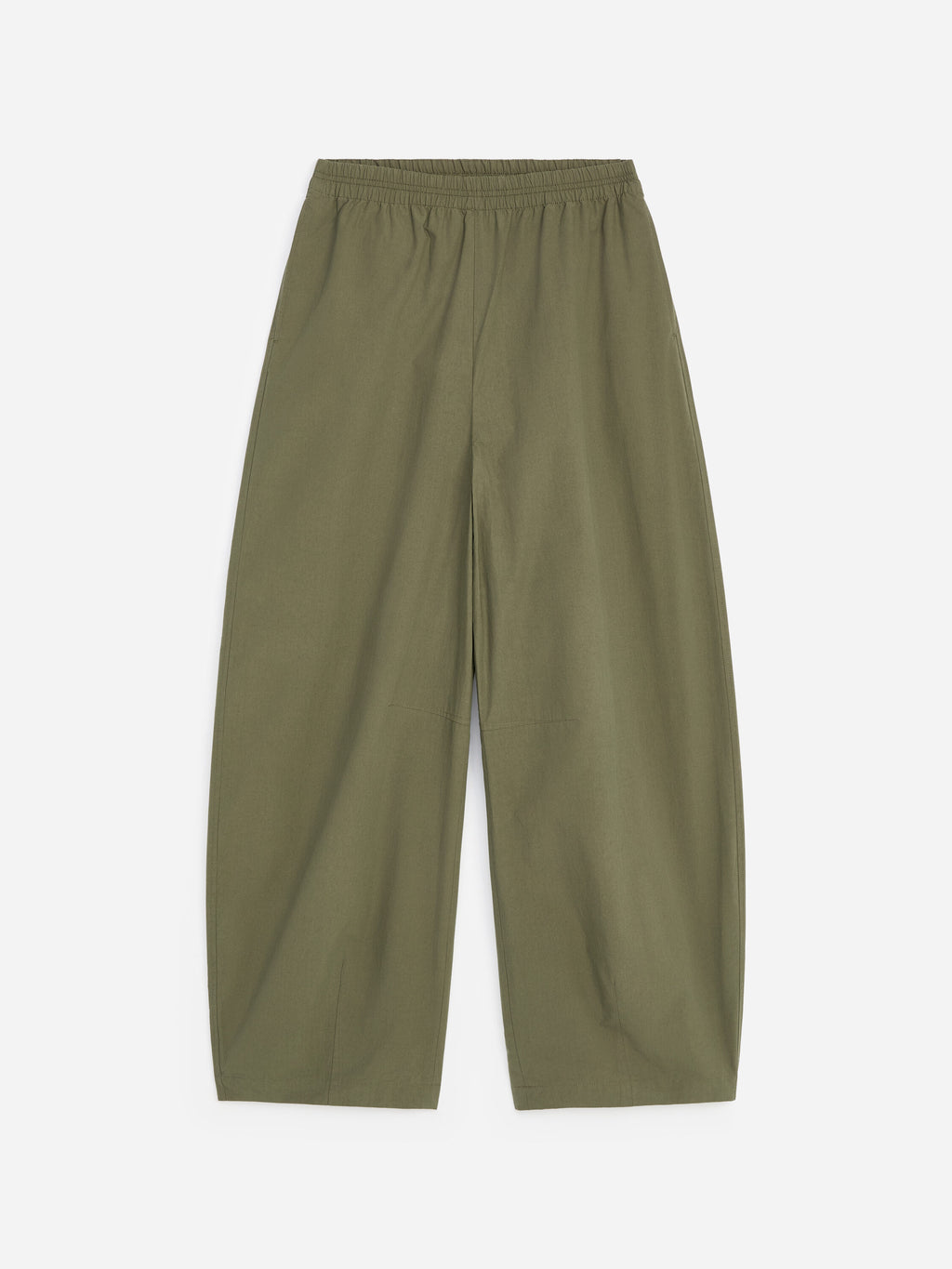 Barrel-Leg Cotton Trousers - Green - Image 5