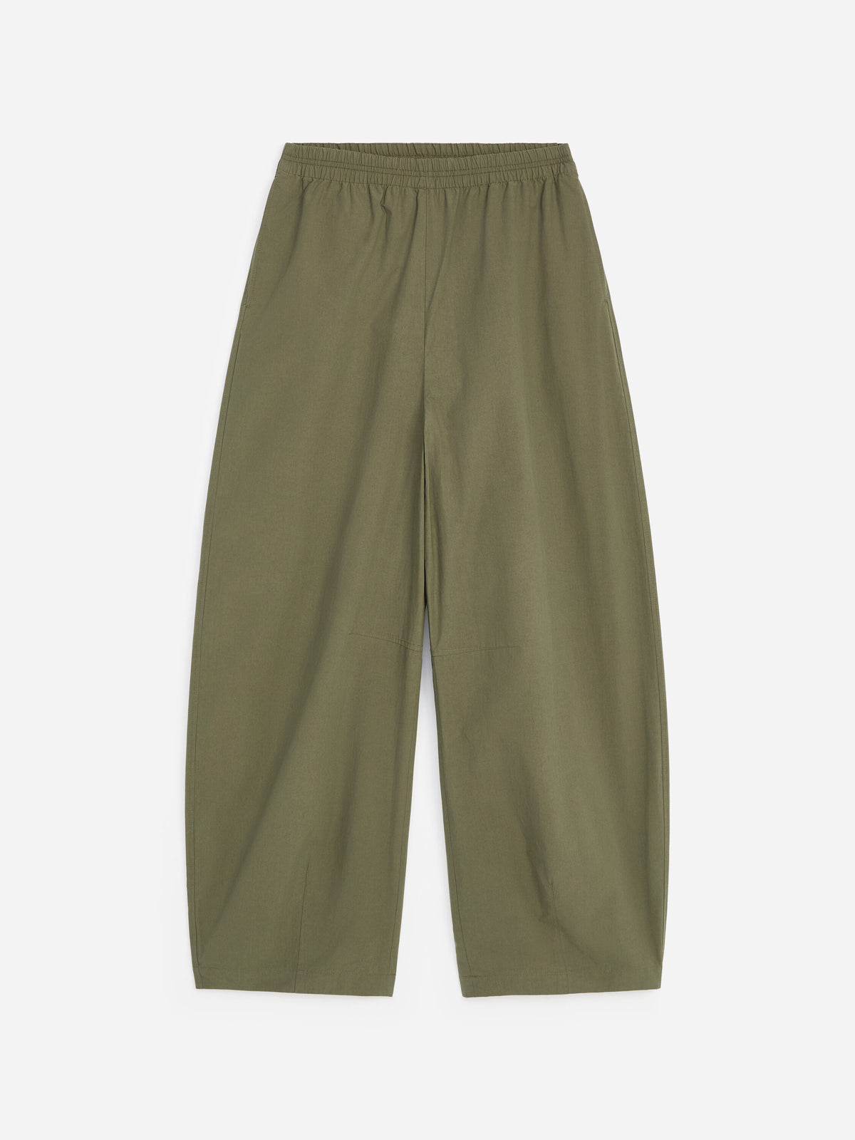 Barrel-Leg Cotton Trousers - Green - Image 5