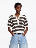Short-Sleeve Cotton Polo Shirt - Brown