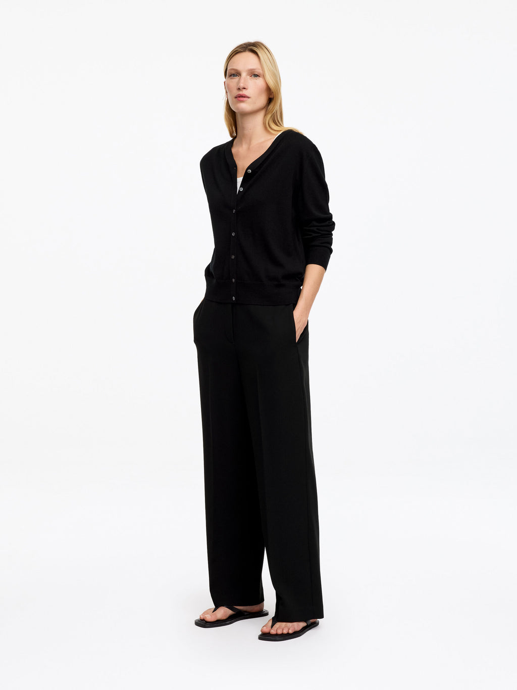 Cropped Trousers - Black - Image 2
