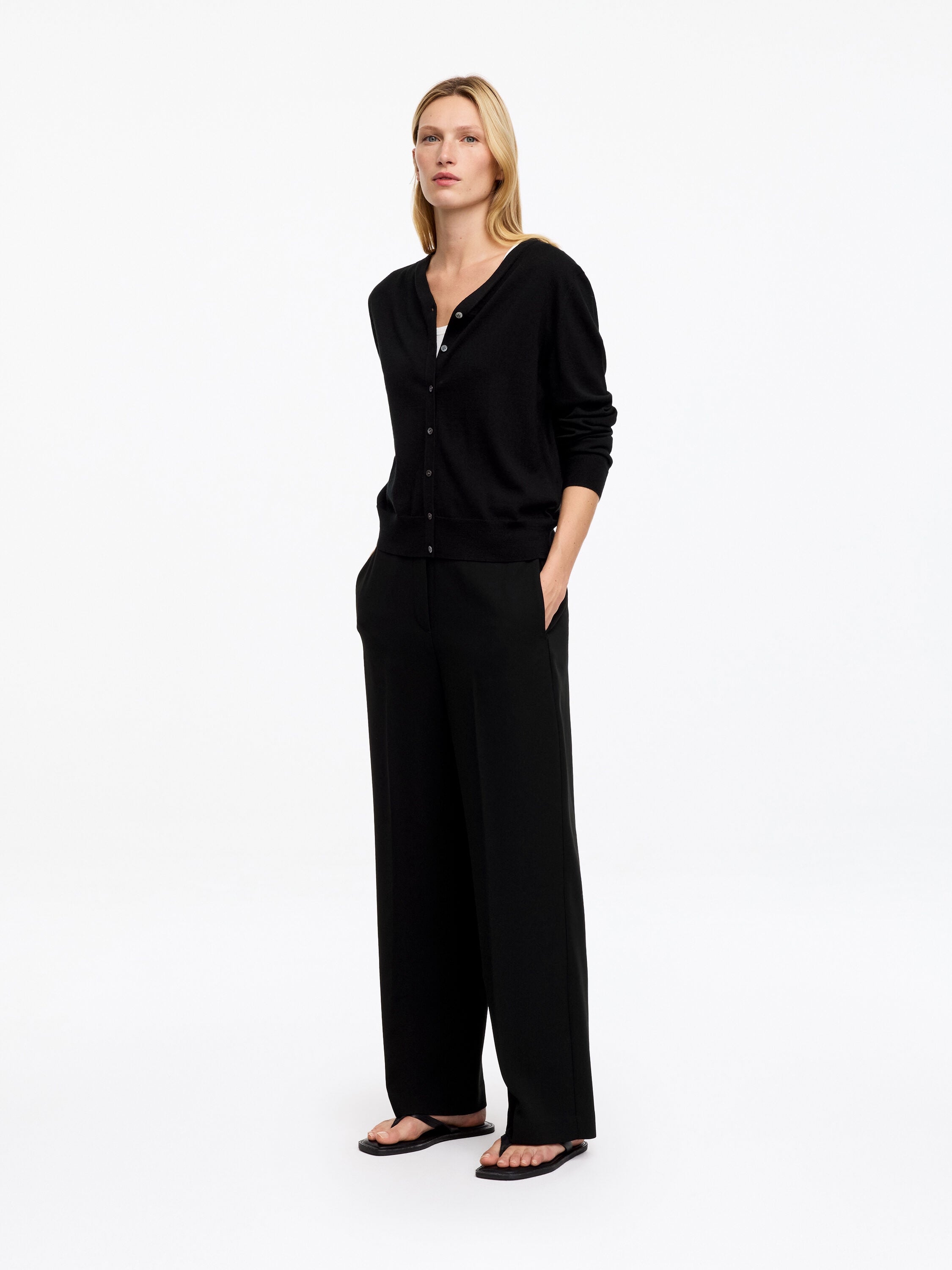 Cropped Trousers - Black - Image 2