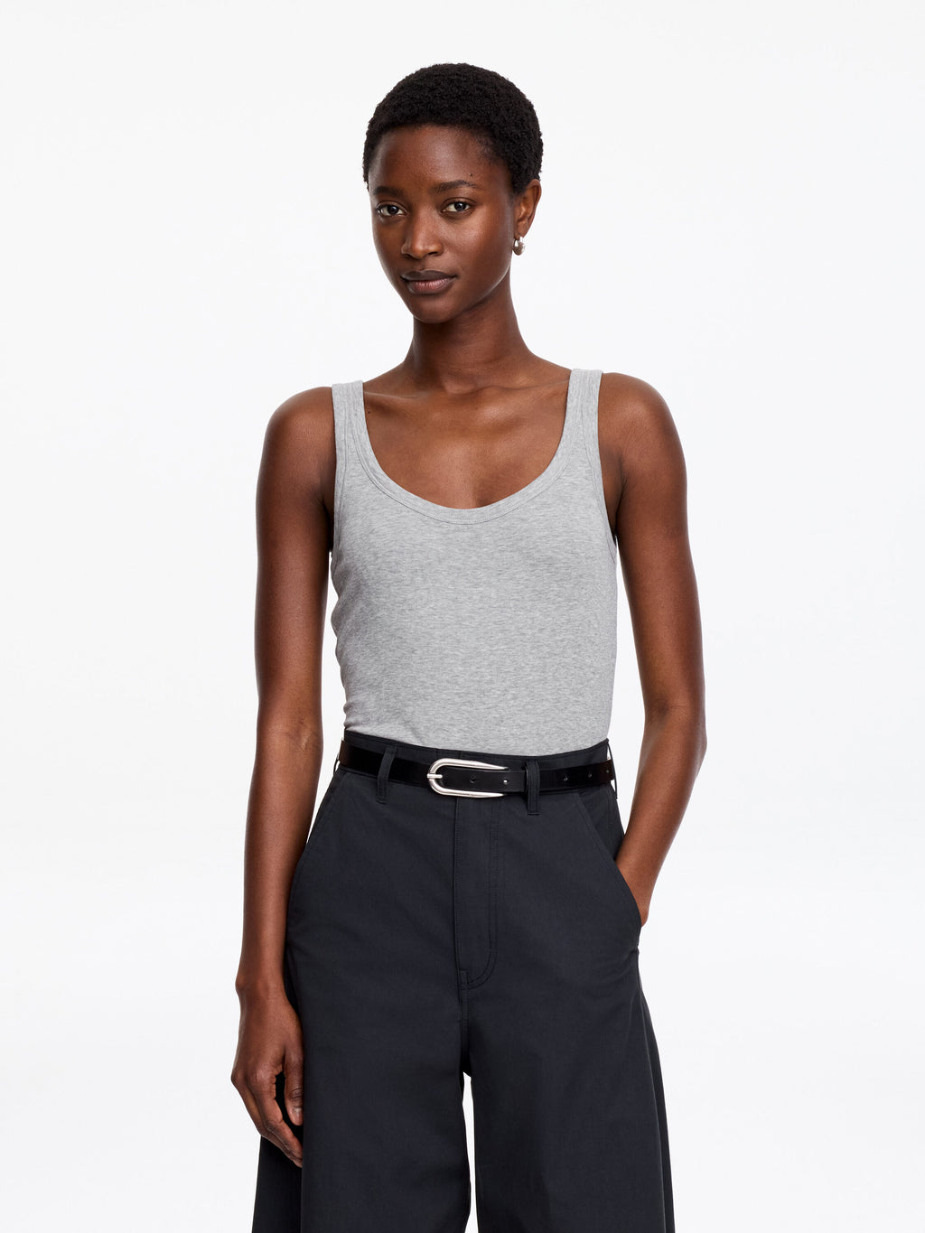 Scoop-Neck Tank Top - Grey