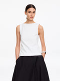 Boat Neck Tank Top - White