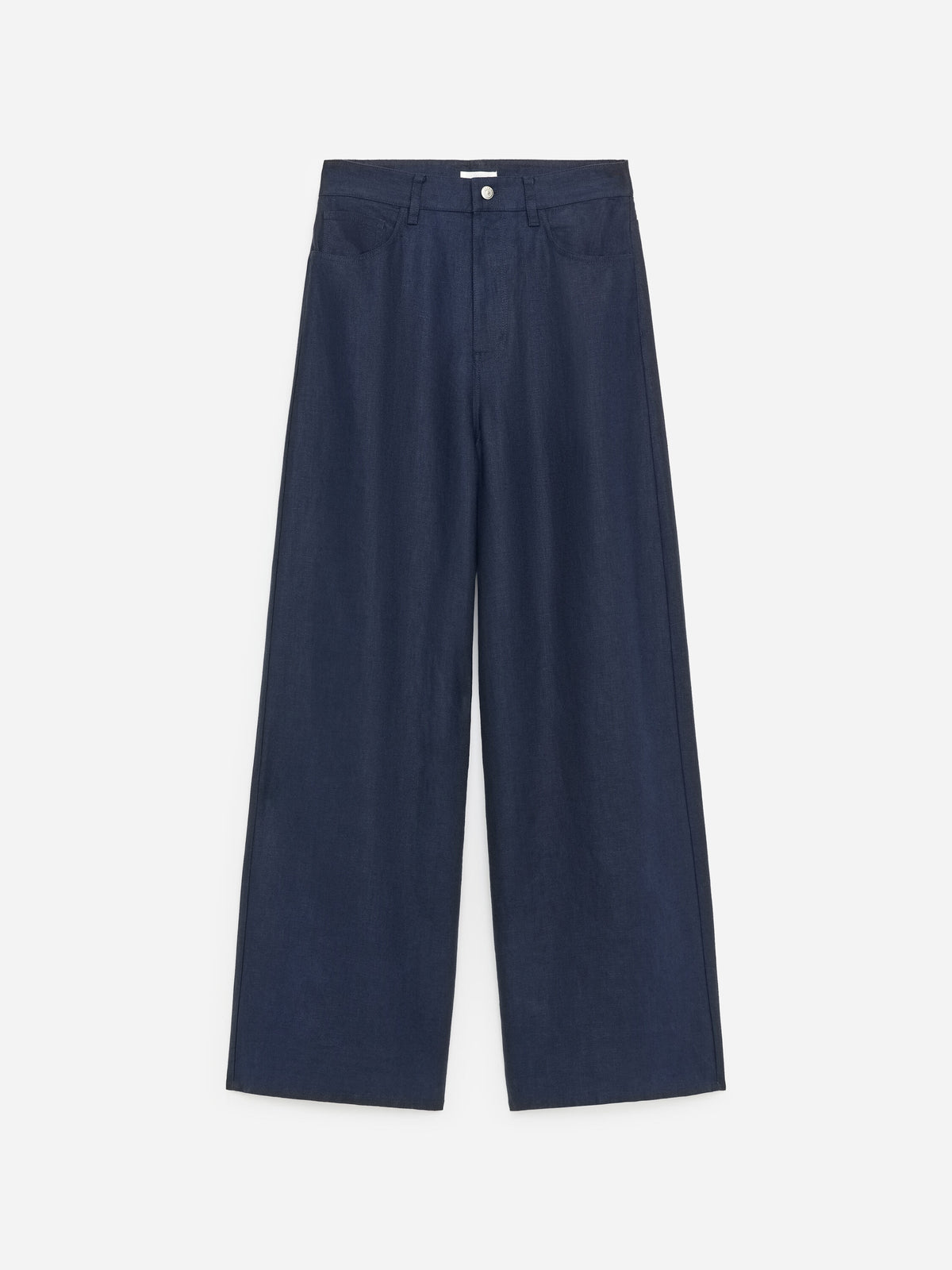 Five-Pocket Linen Trousers - Blue - Image 6