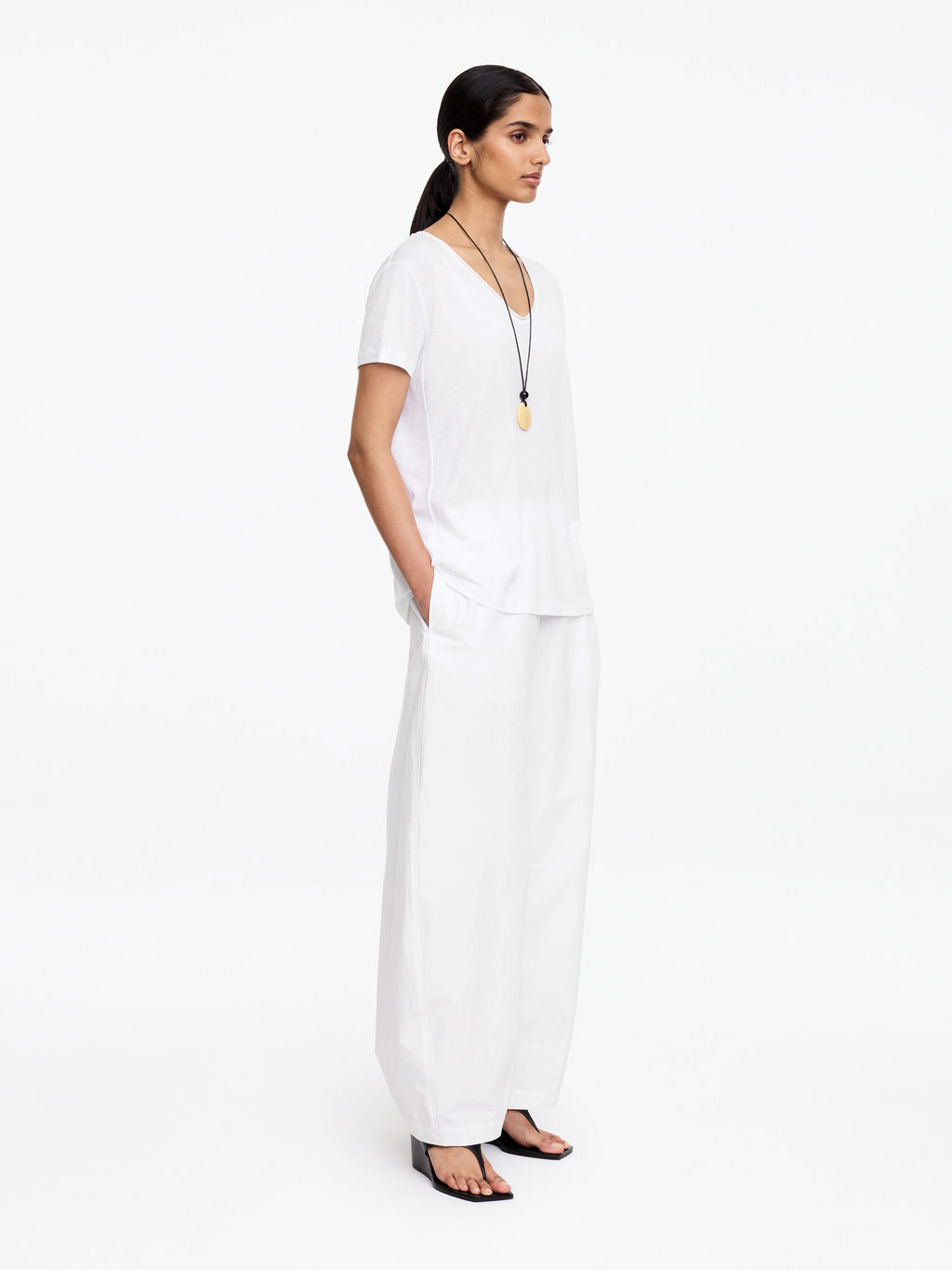 Scoop-neck T-shirt - White - Image 3