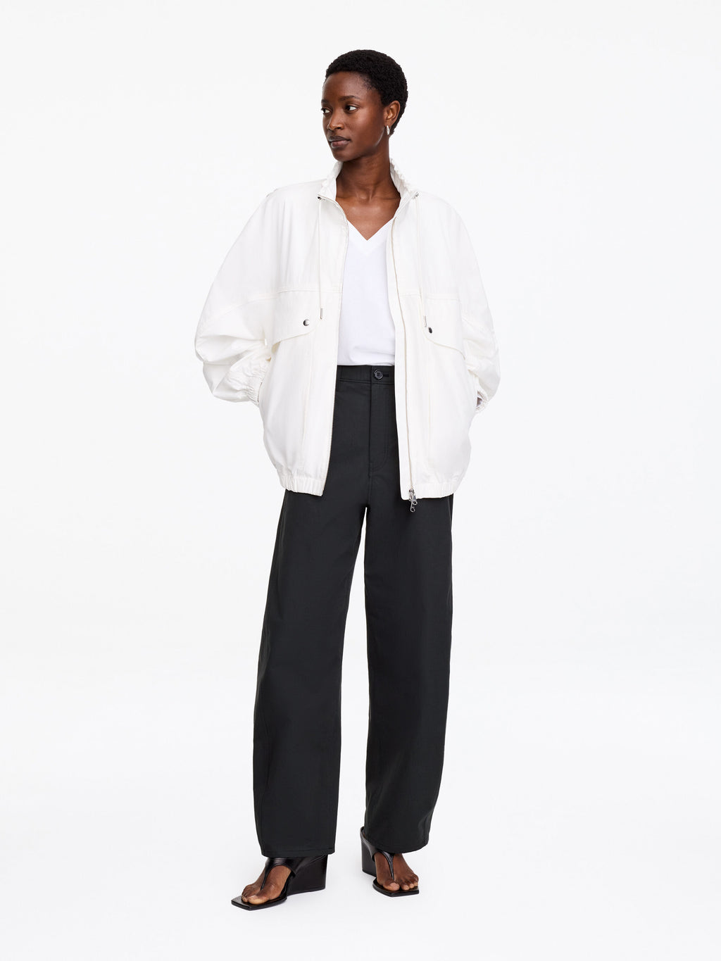 Barrel-Leg Trousers - Black - Image 2