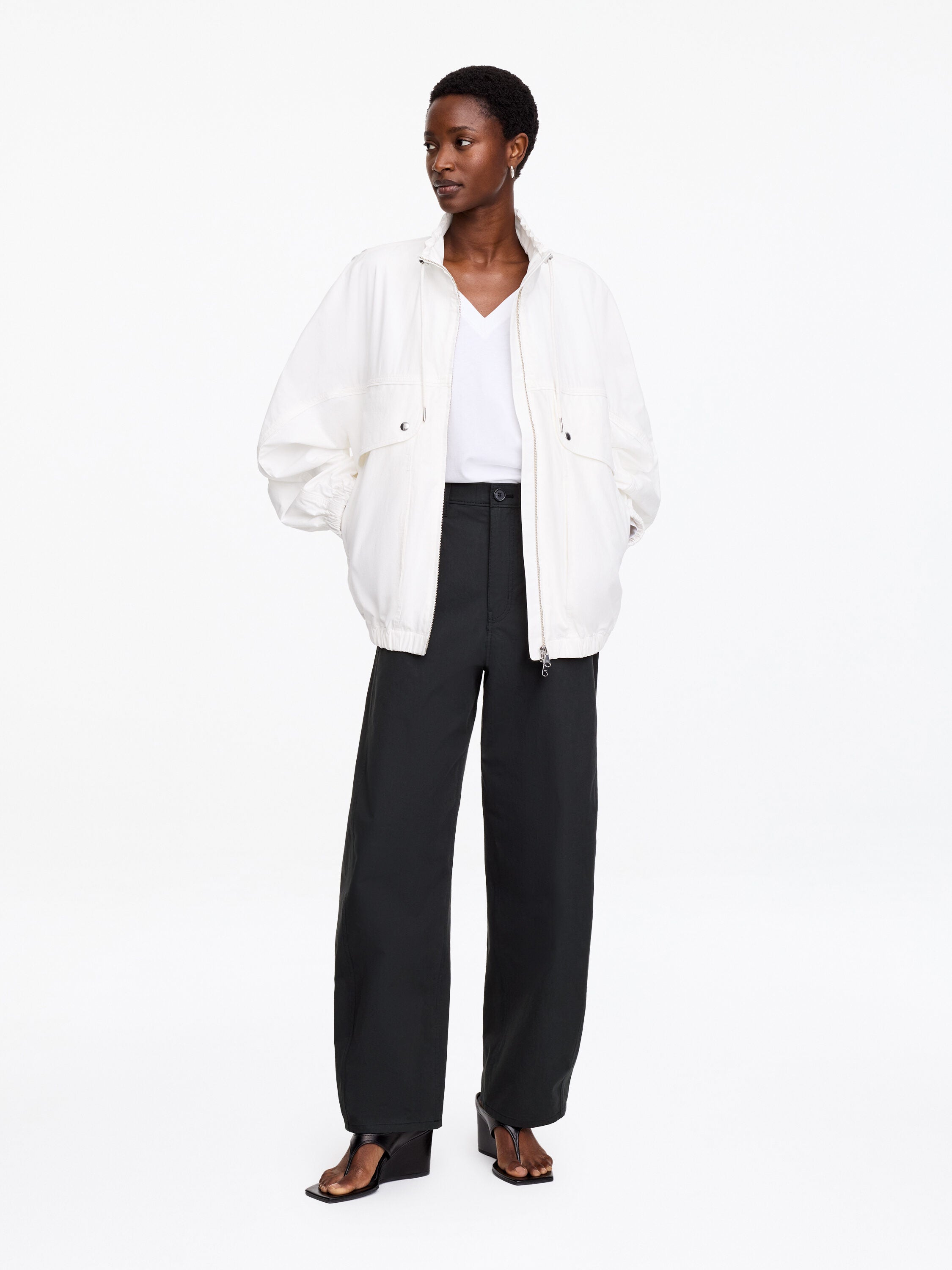 Barrel-Leg Trousers - Black - Image 2