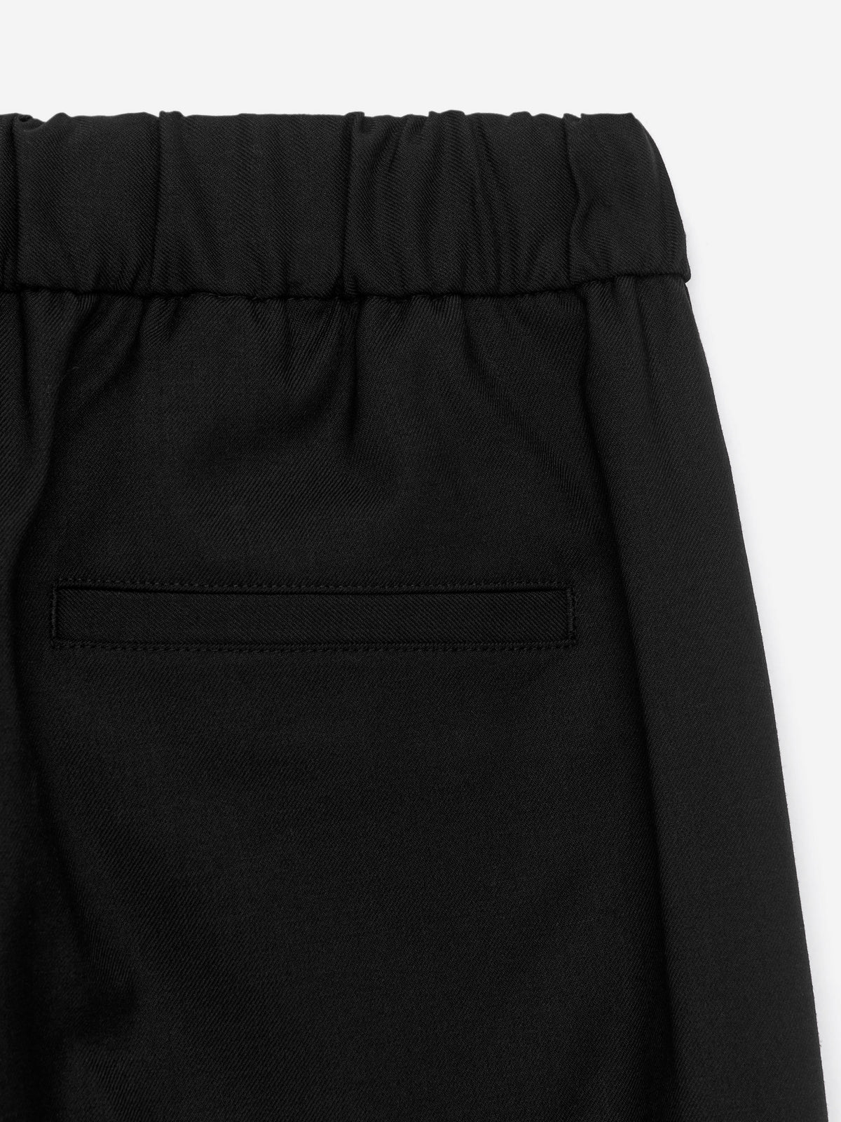 Elastic Waist Tailored Trousers - Black - Image 6