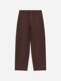 Barrel Linen Trousers - Brown