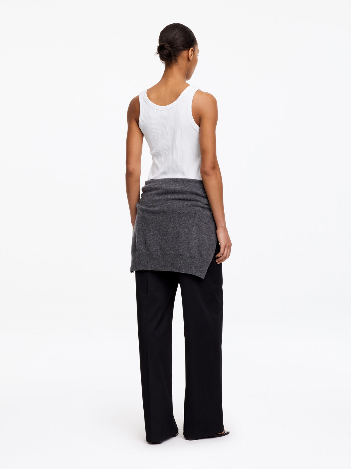 Rib Tank Top - White - Image 3