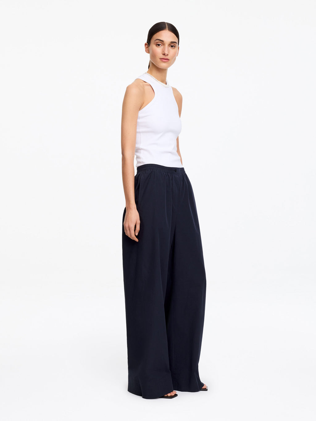 Relaxed Cotton Trousers - Blue - Image 3