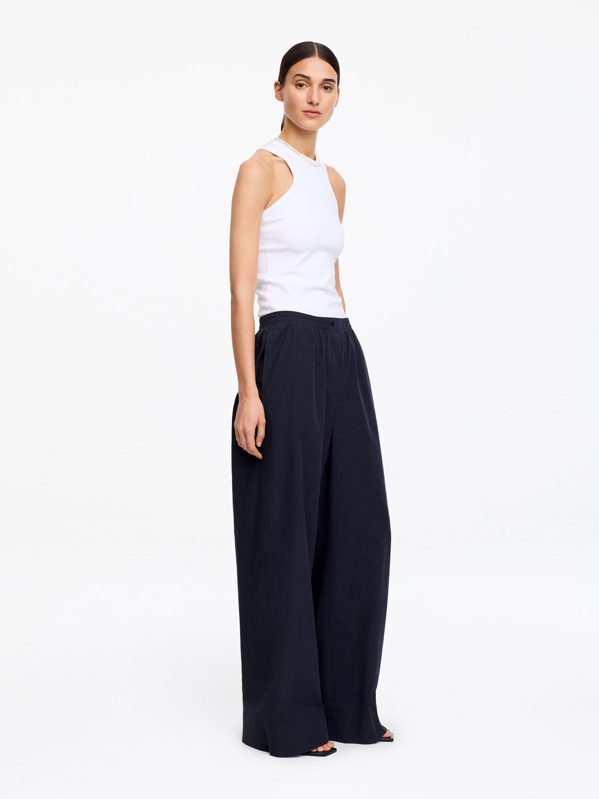 Relaxed Cotton Trousers - Blue - Image 3
