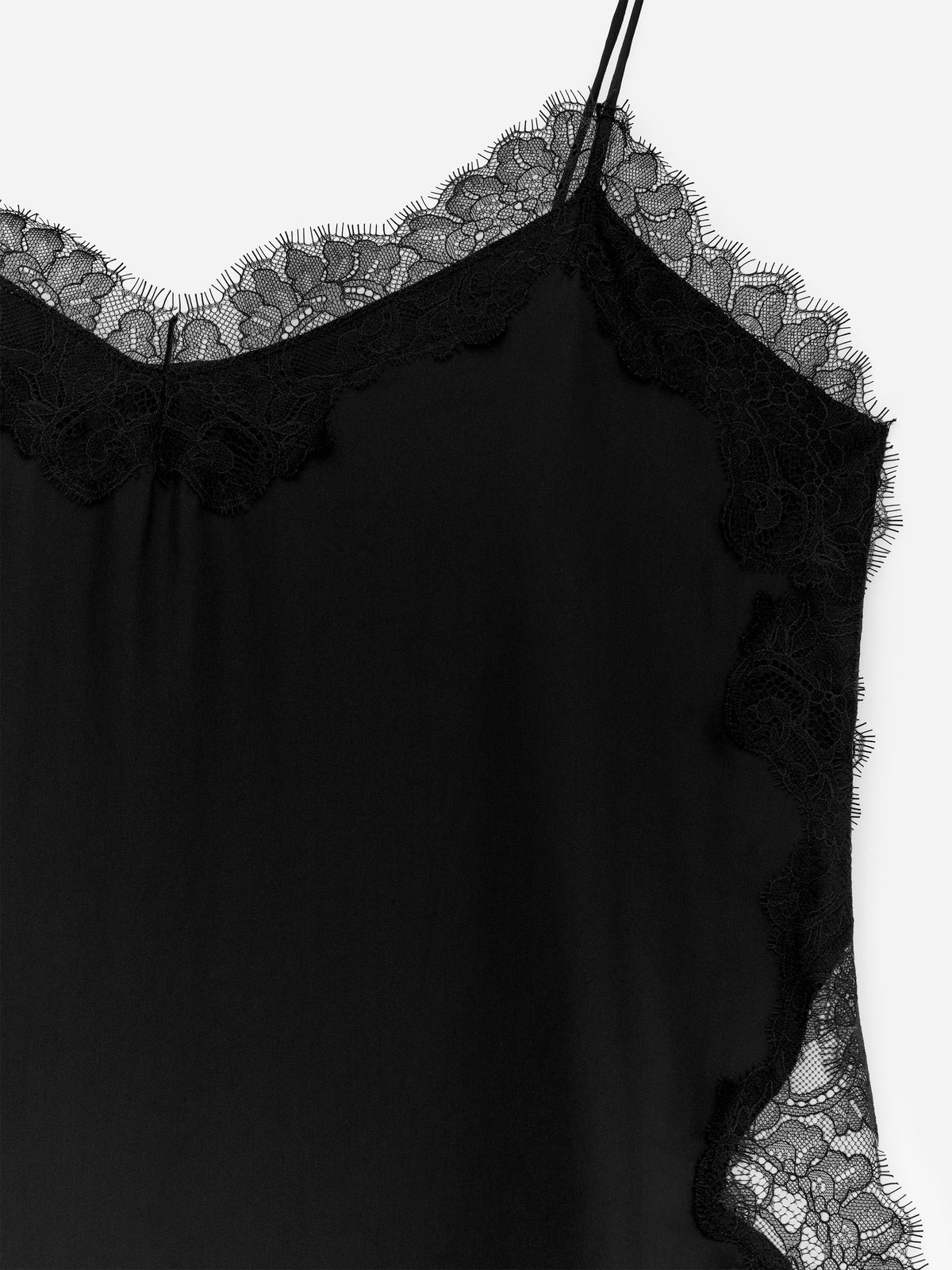 Lace-Detail Strap Top - Black - Image 2