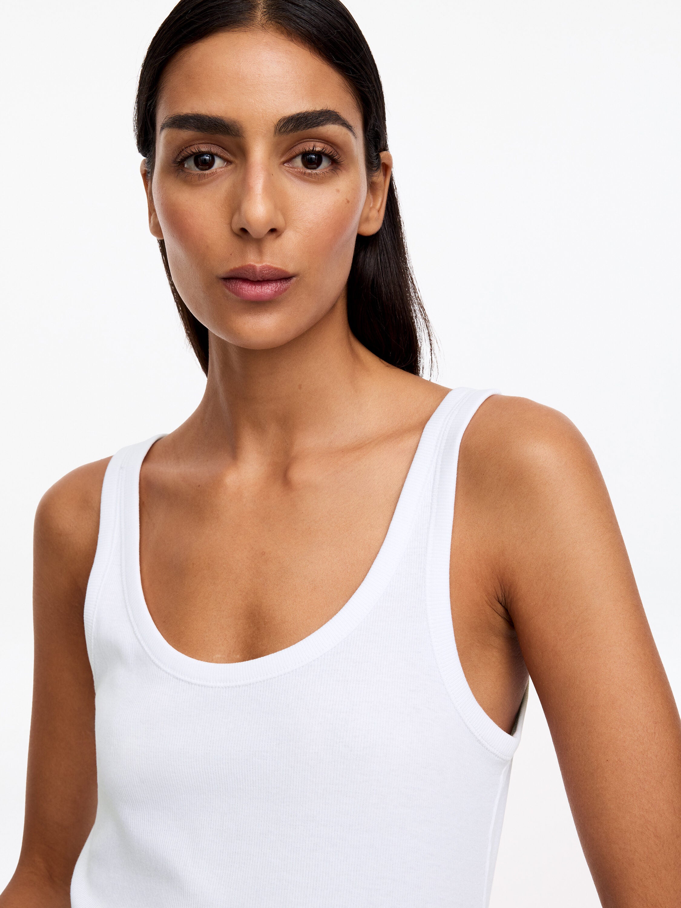 Rib Tank Top - White - Image 4