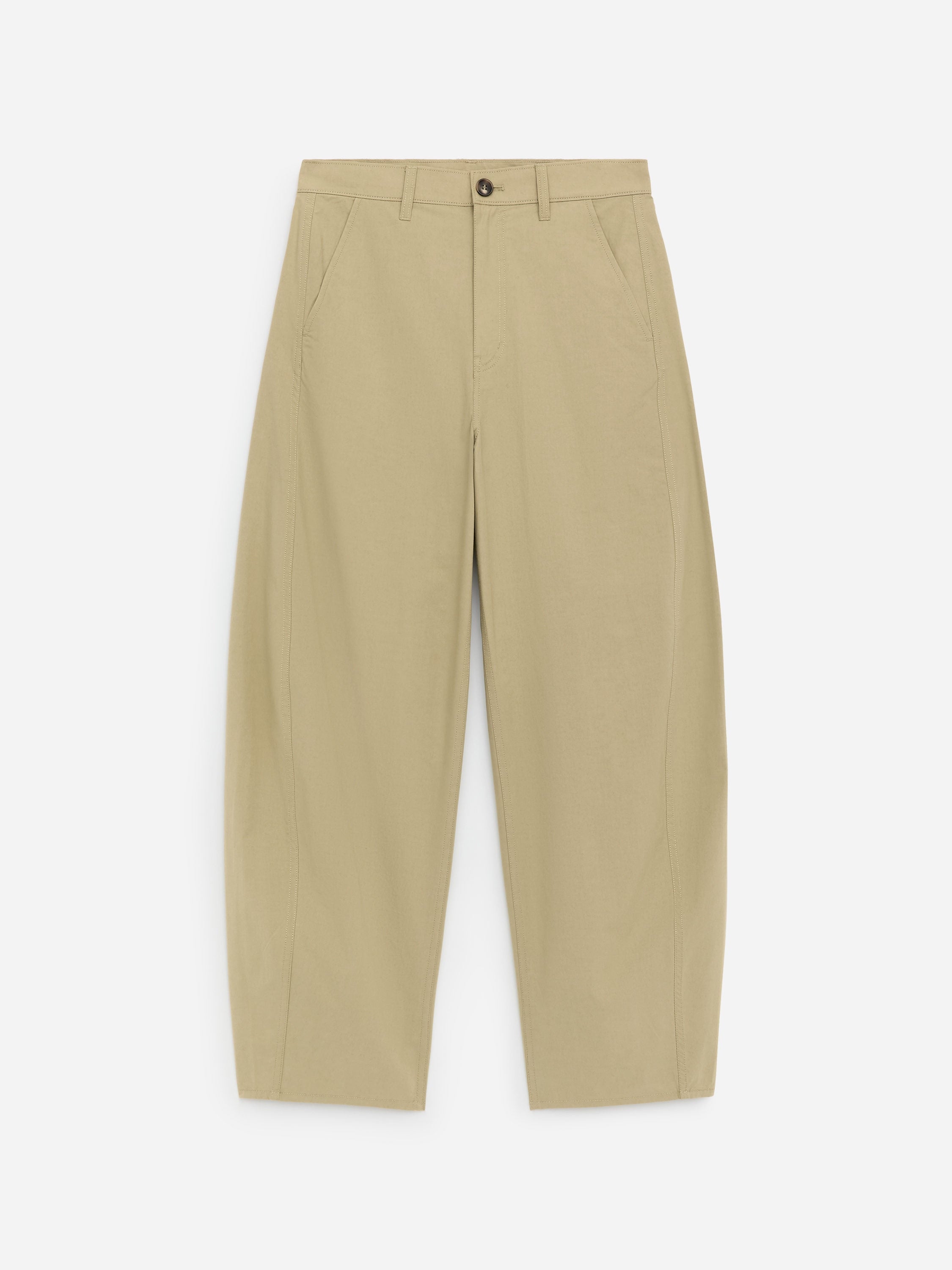 Barrel-Leg Trousers - Beige