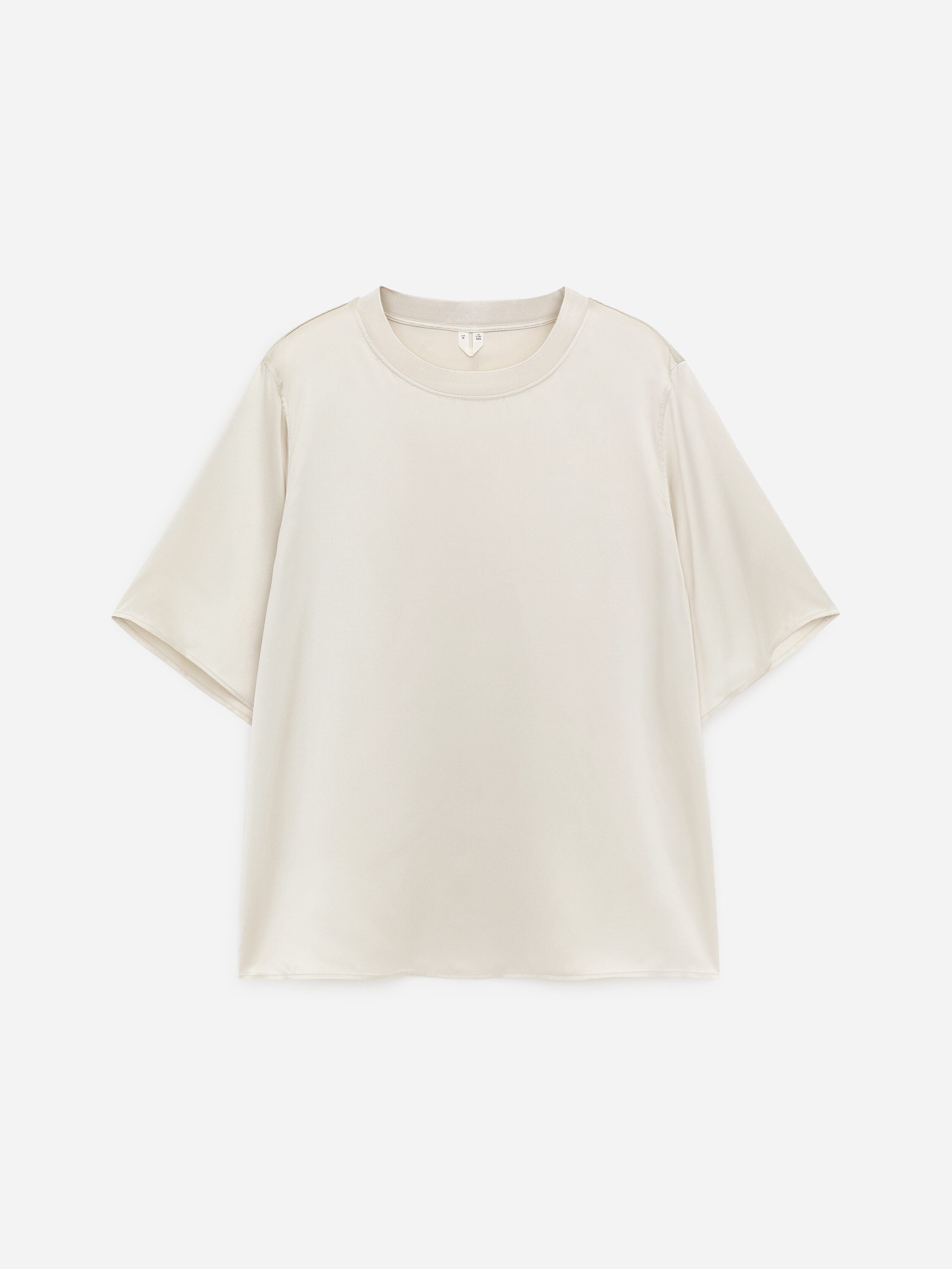 Silk Satin T-Shirt - White - Image 5