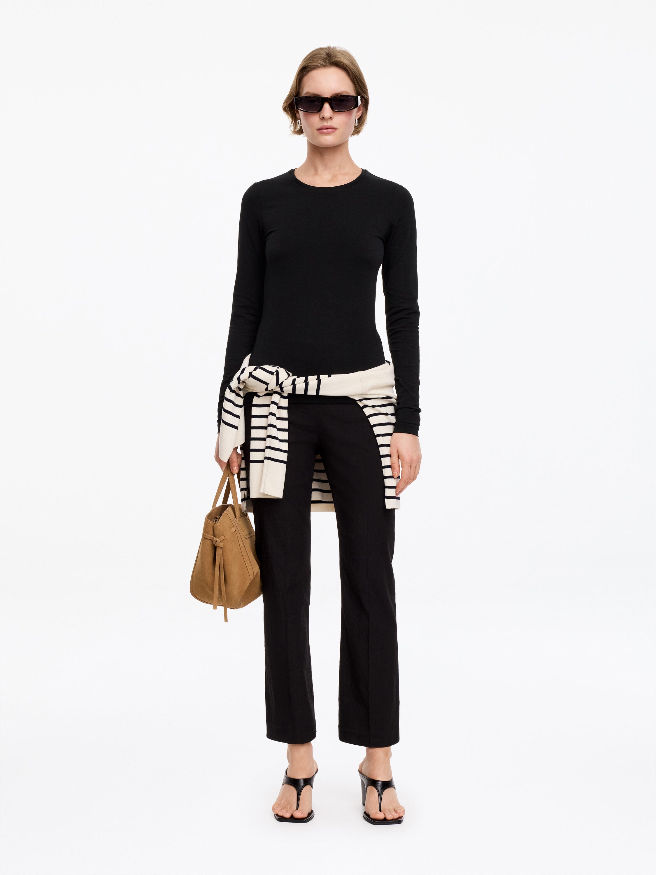 Slim Long-Sleeve T-Shirt - Black - Image 2