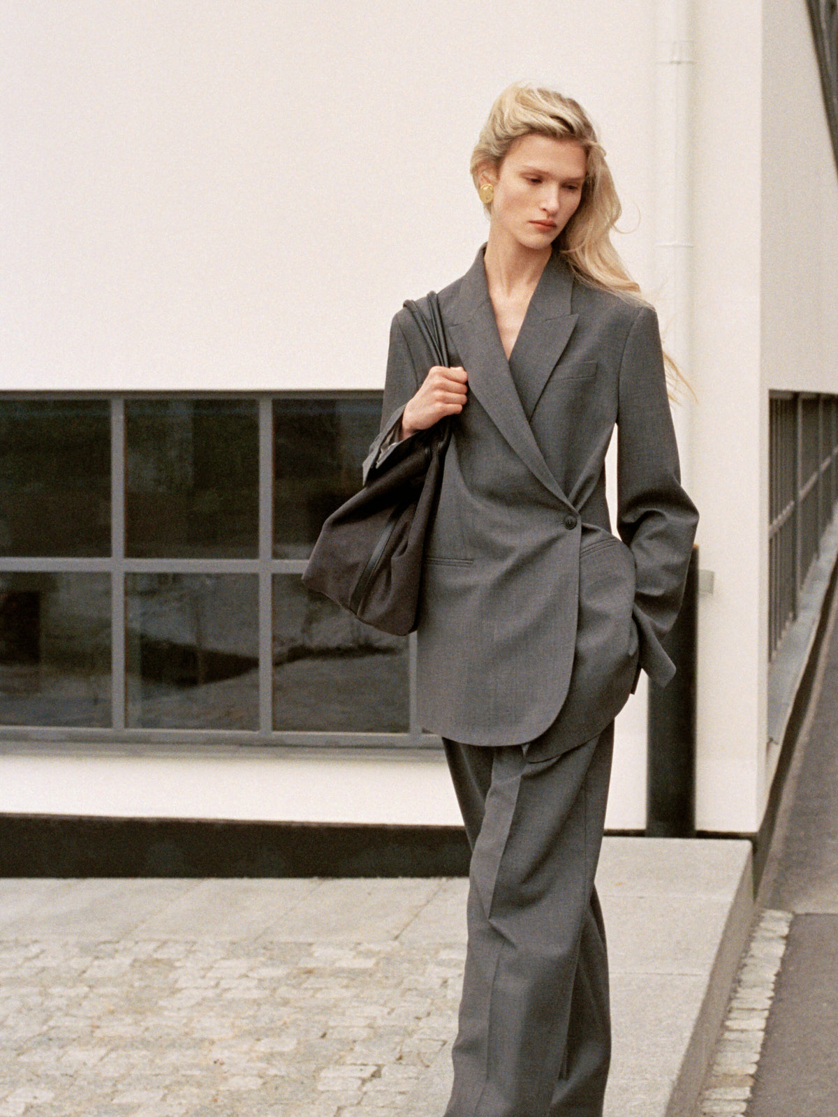Pleated Wool-blend Trousers - Grey - Image 9