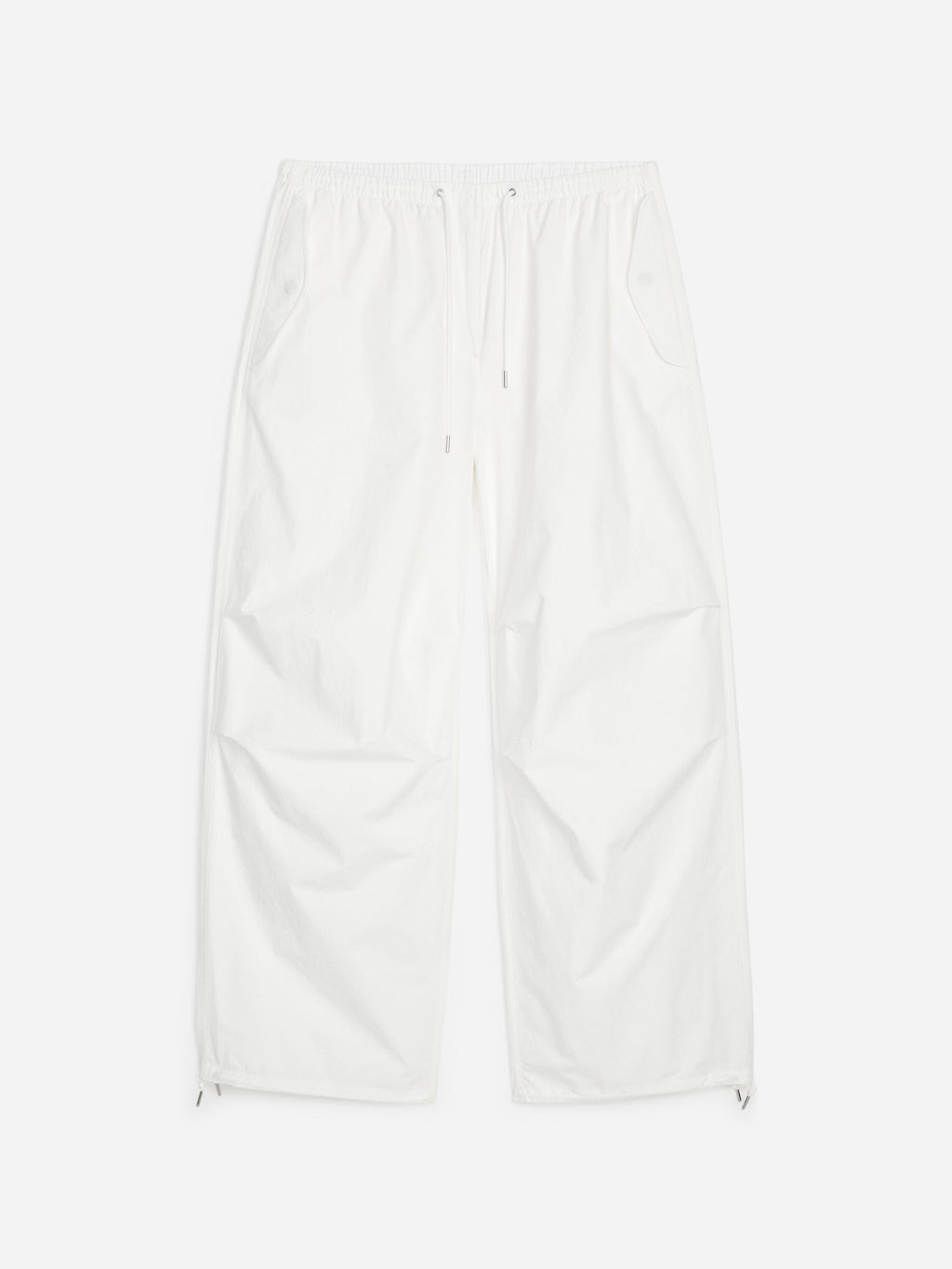 Cotton Pleat-Knee Trousers - White - Image 5